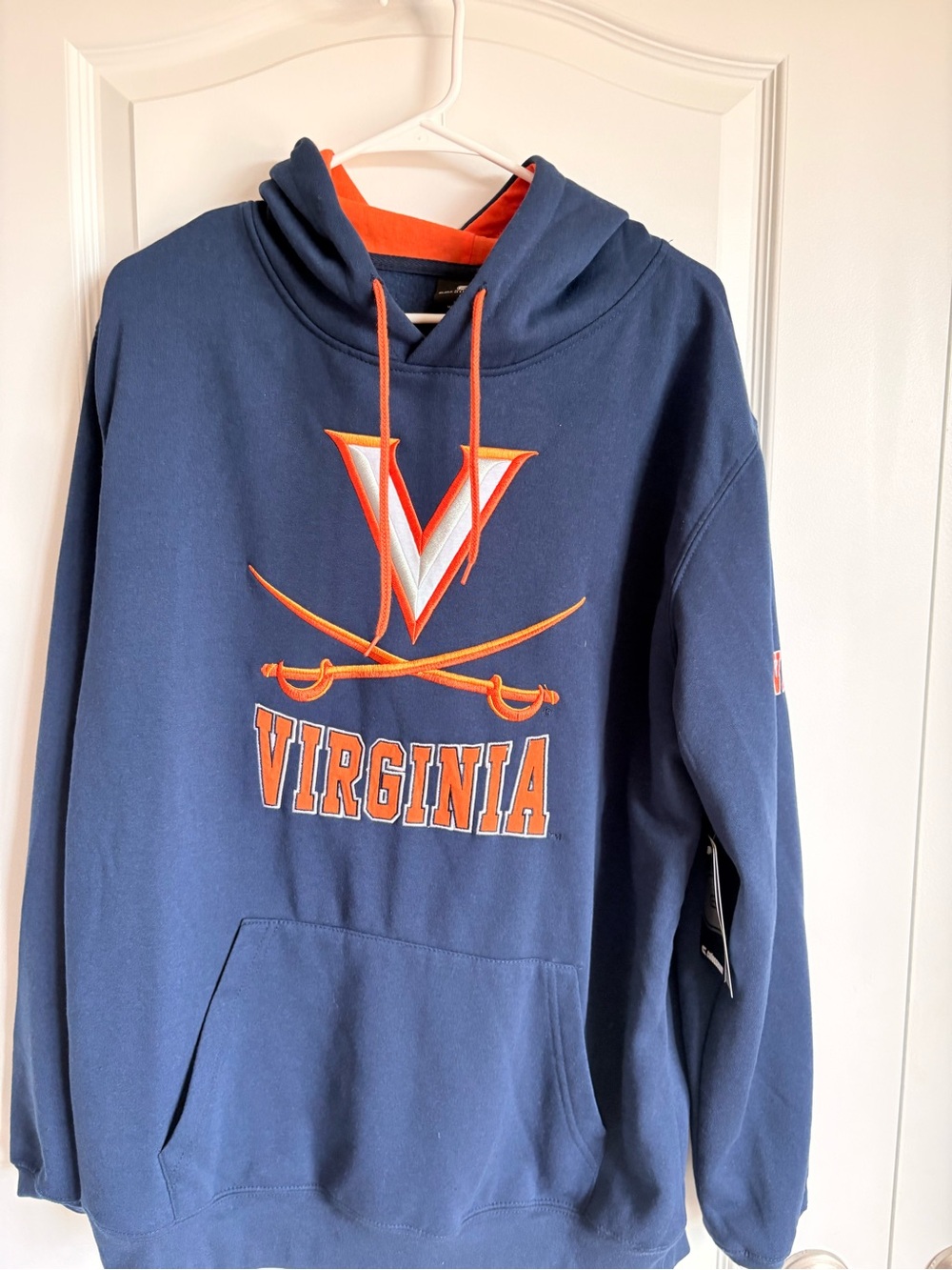 University of Virginia Colosseum Navy and Orange Virginia Logo Hoodie